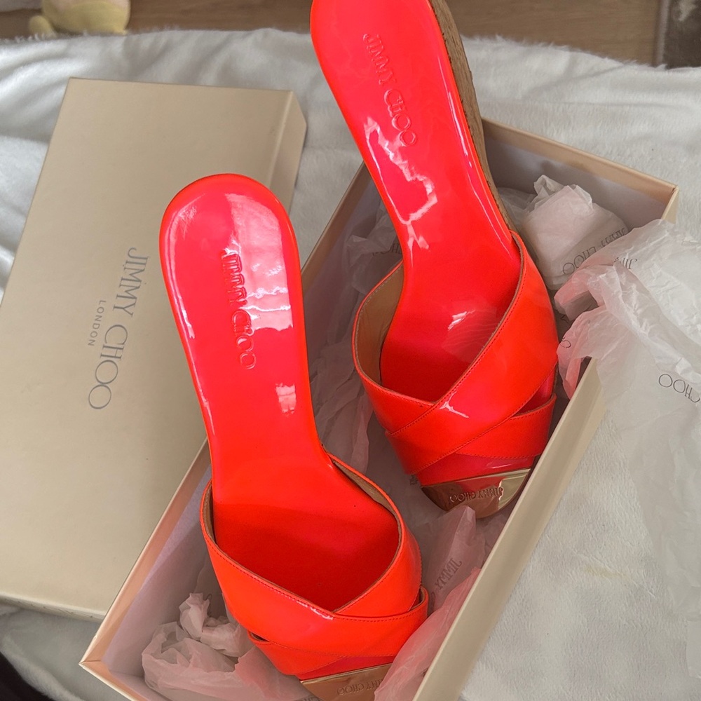 Jimmy Choo Neon Orange Heels